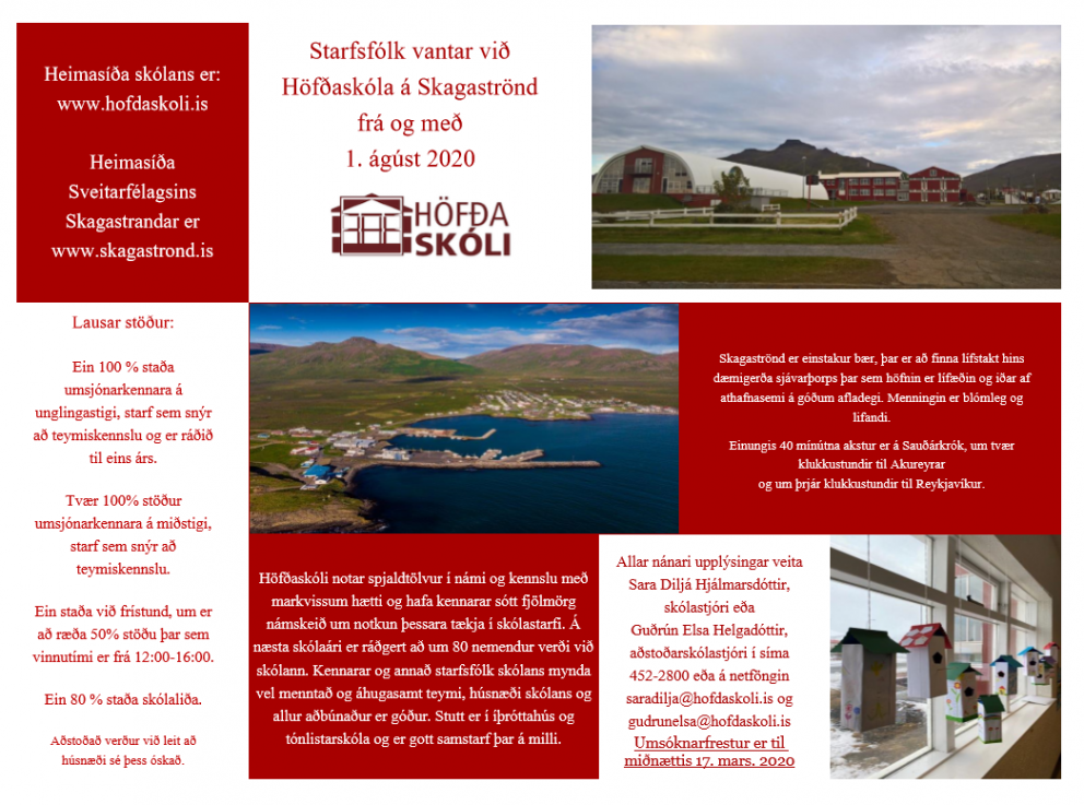 Lausar stöður við skólann á næsta skólaári