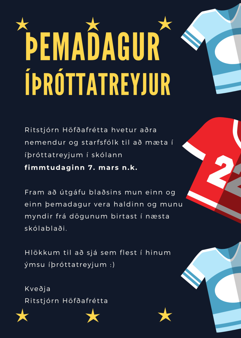 Þemadagur - íþróttatreyjur