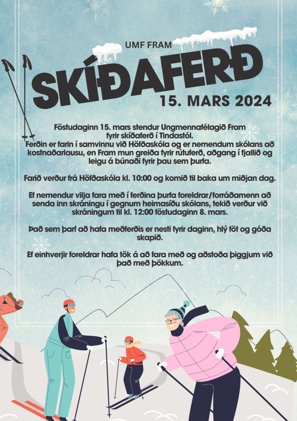 Á skíðum skemmti ég mér :) - Skráning hér! - BREYTT TÍMASETNING