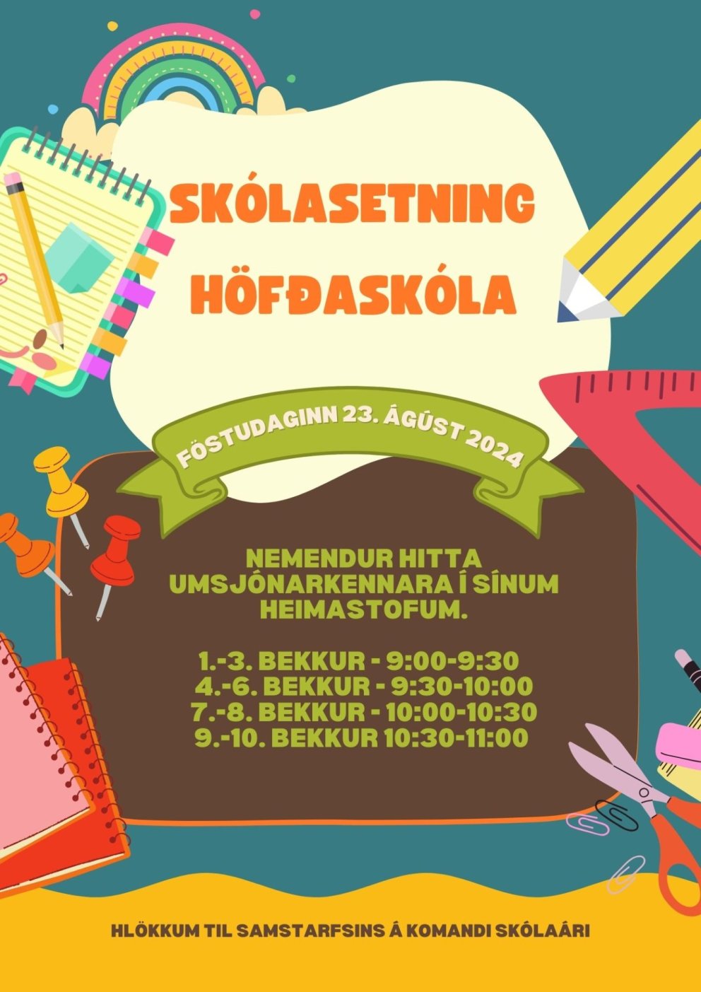 Skólabyrjun skólaársins 2024-2025