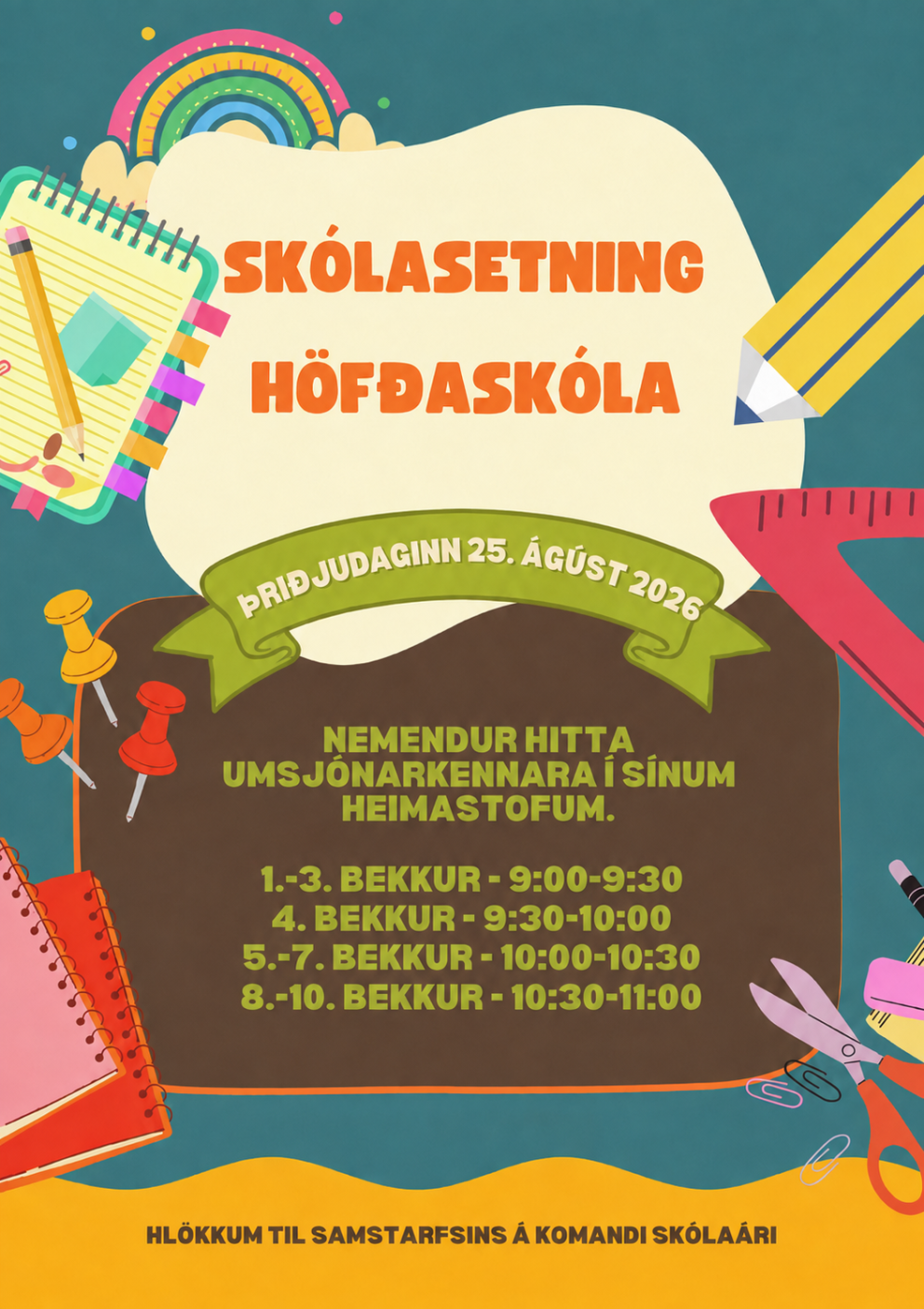 Skólasetning Höfðaskóla haustið 2026