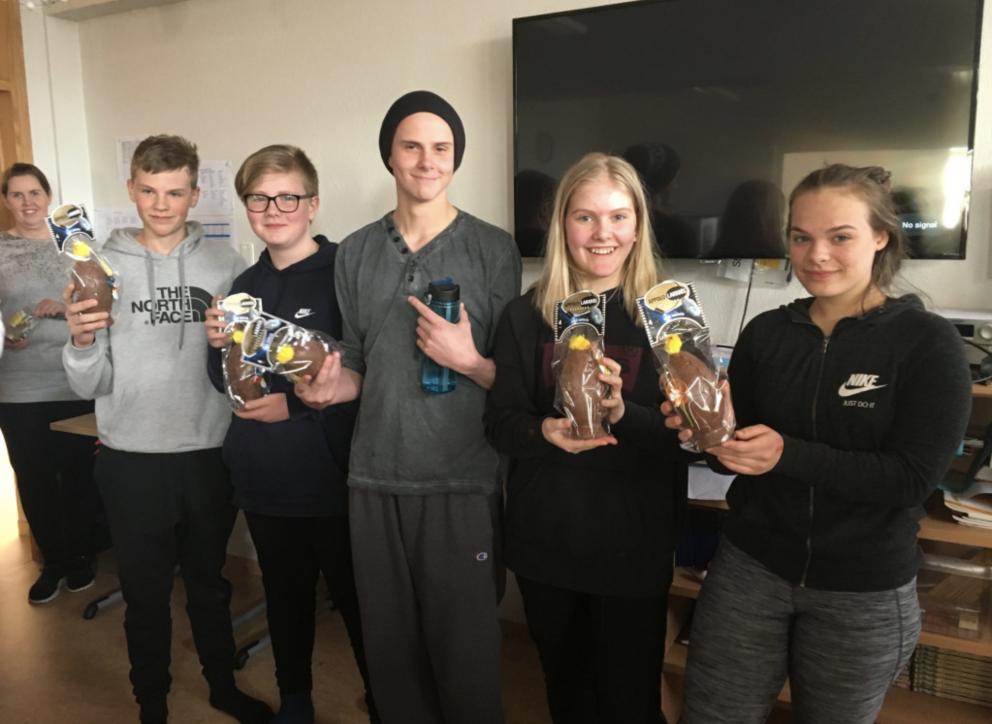 Liðið sem var í 1.sæti - Almar, Andri, Haraldur, Arna, Hekla