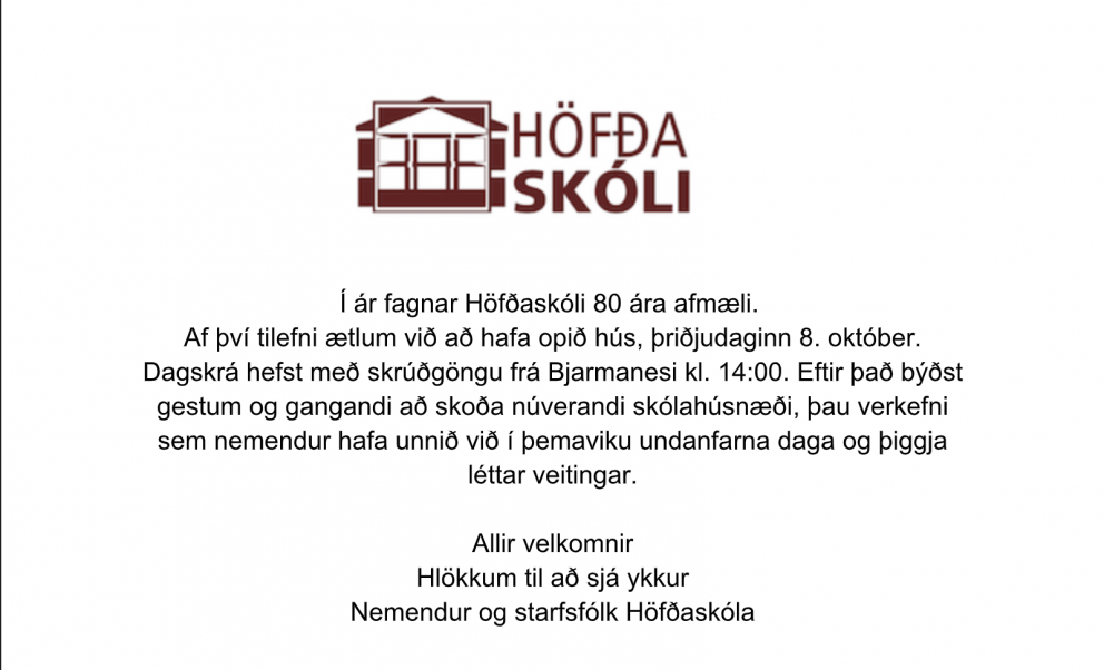 Höfðaskóli 80 ára