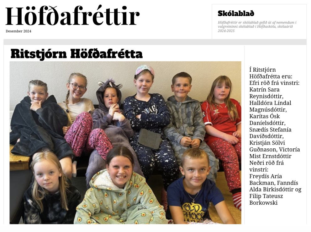 Skólablaðið Höfðafréttir