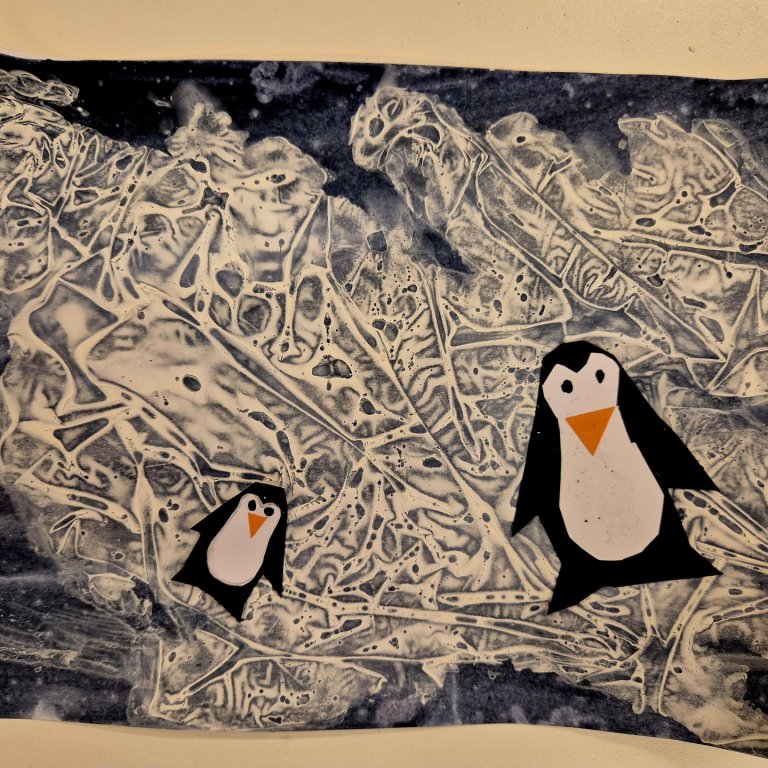 Mörgæsir á hálum ís