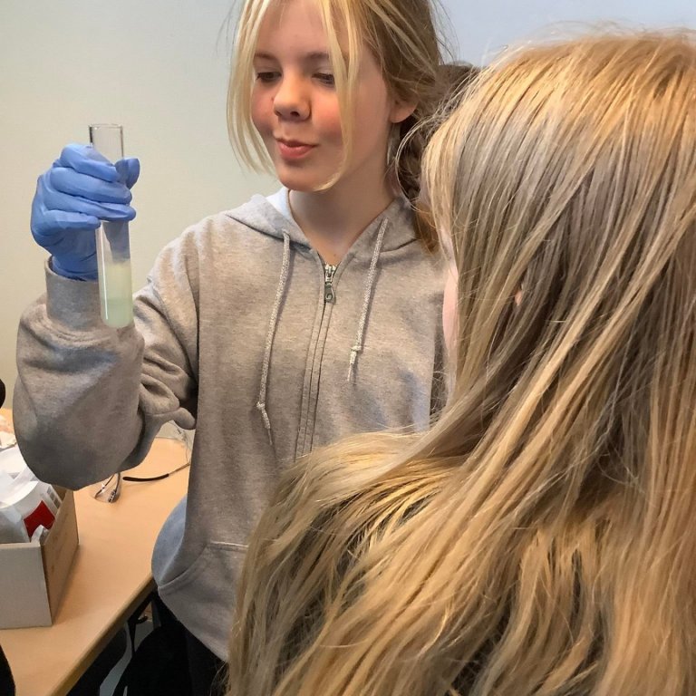 Heimsókn frá Judith og Morten, starfsmönnum BioPol á miðstigið