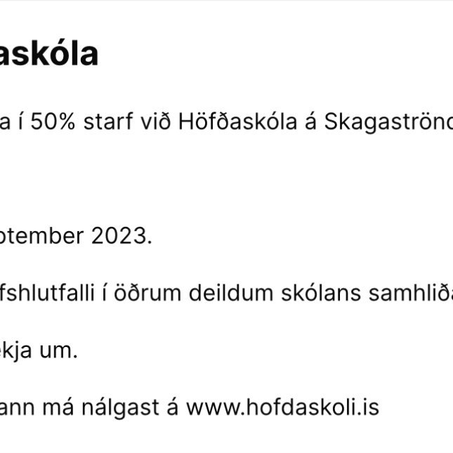 Húsvörður óskast