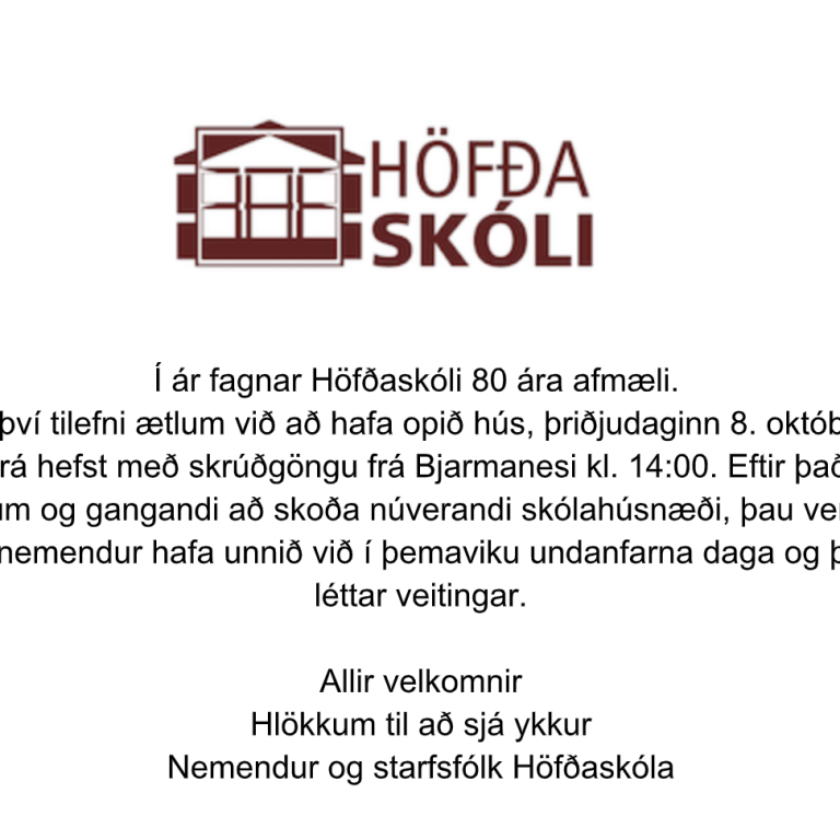 Höfðaskóli 80 ára
