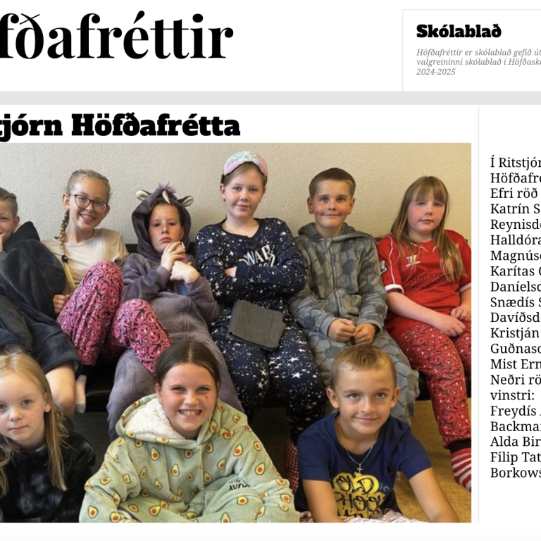 Skólablaðið Höfðafréttir